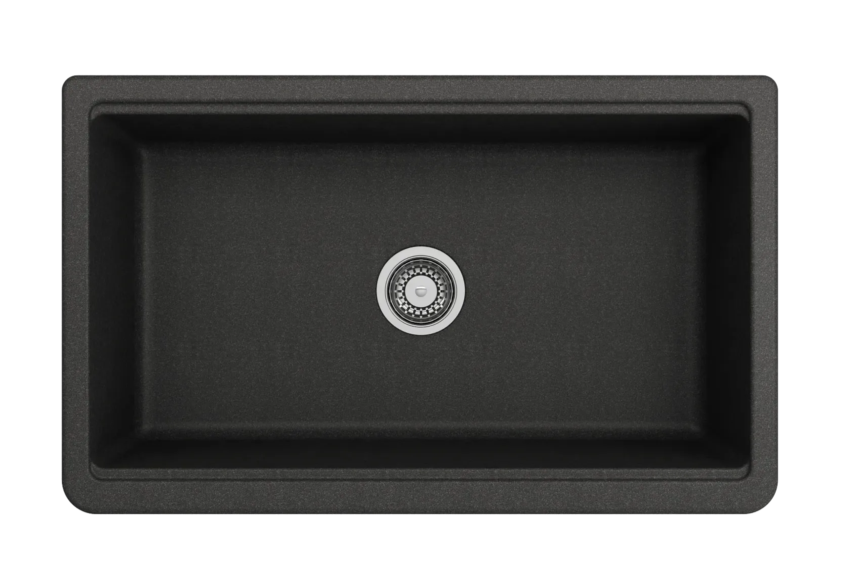 BOCCHI Arona 33" Granite Workstation Farmhouse Sink Kit with Faucet and Accessories, Metallic Black (sink) / Stainless Steel (faucet), 1600-505-2020SS