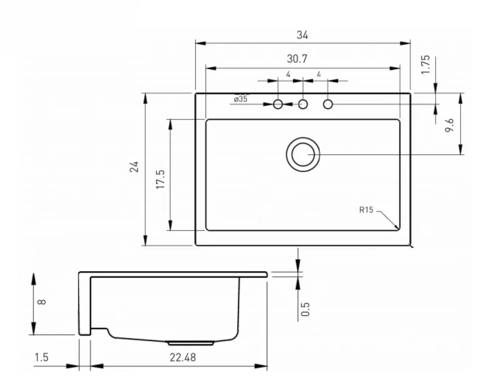 BOCCHI Nuova 34" Fireclay Retrofit Drop-In Farmhouse Sink with Accessories, Matte White, 1500-002-0127