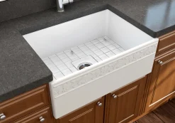 BOCCHI Vigneto 27" Fireclay Farmhouse Apron Single Bowl Kitchen Sink, Matte White, 1357-002-0120