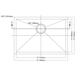 Dawn 26" Stainless Steel Undermount Kitchen Sink, DSQ241609