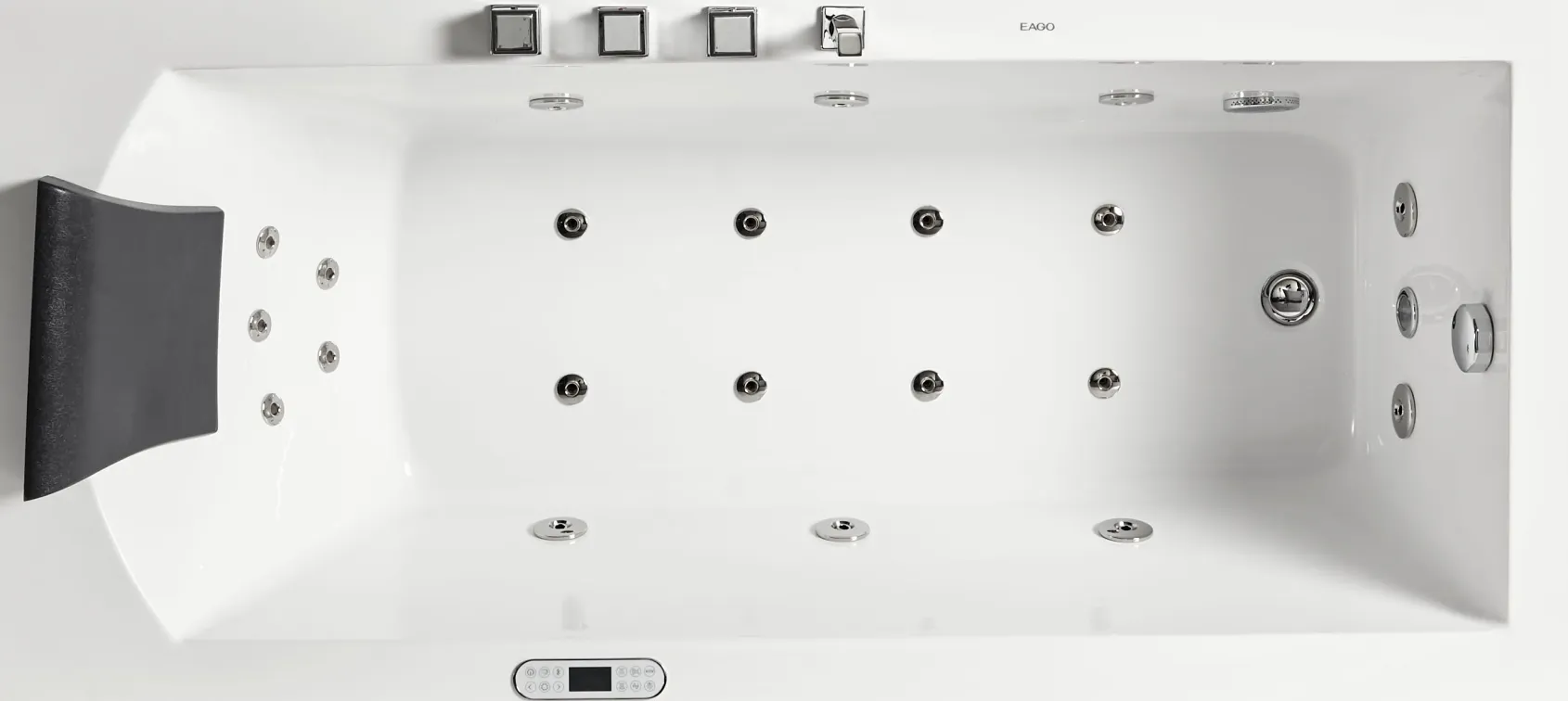 Eago 71" Acrylic Corner Rectangle Bathtub with Fixtures, White, AM154ETL-R6
