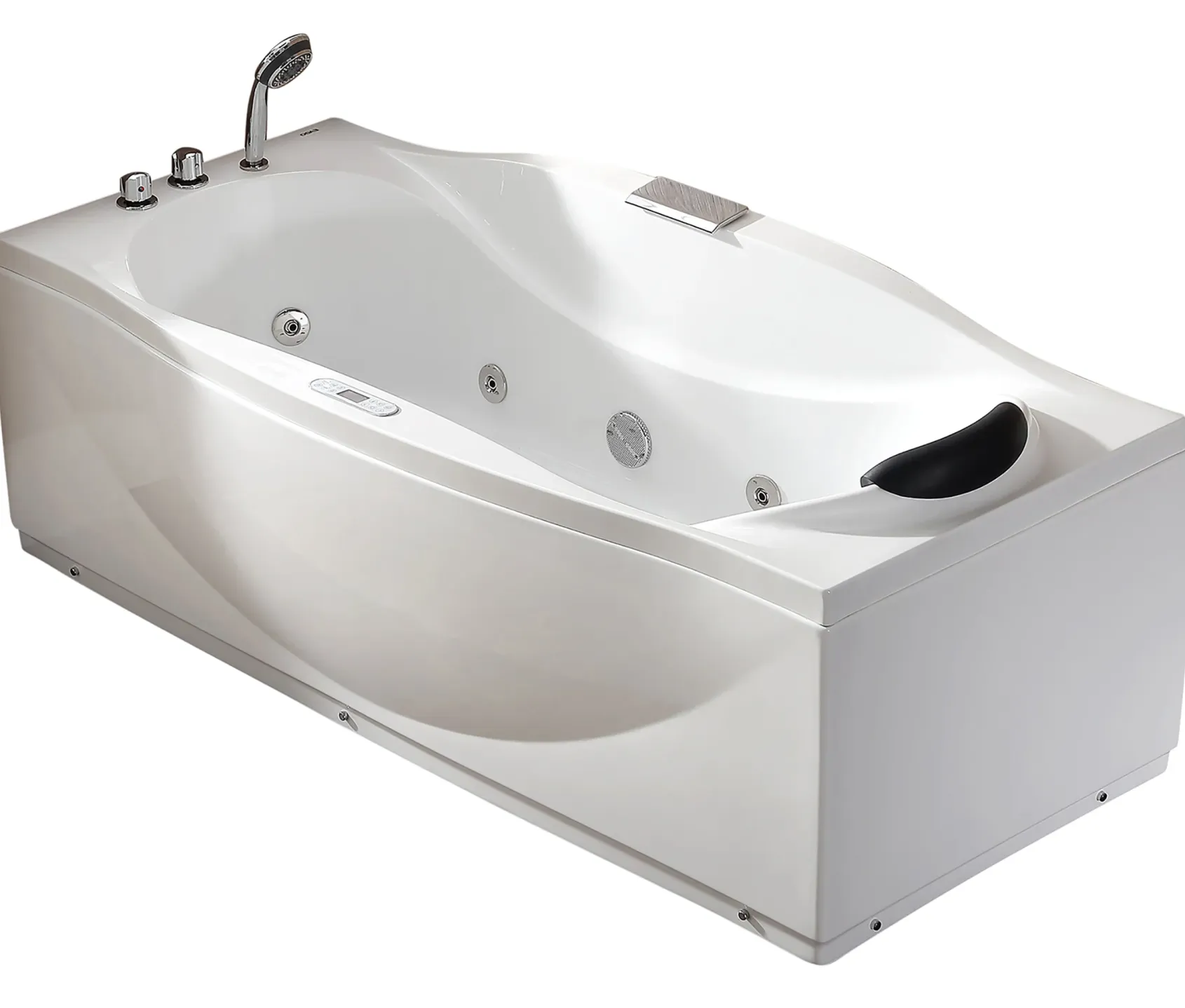 Eago 71" Acrylic Corner Rectangle Bathtub with Fixtures, White, AM189ETL-L