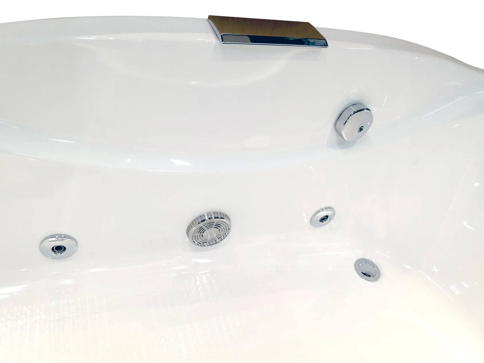 Eago 71" Acrylic Corner Rectangle Bathtub with Fixtures, White, AM189ETL-L