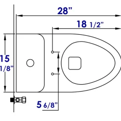 EAGO Plastic, White, R-346SEAT Replacement Soft Closing Toilet Seat for TB346