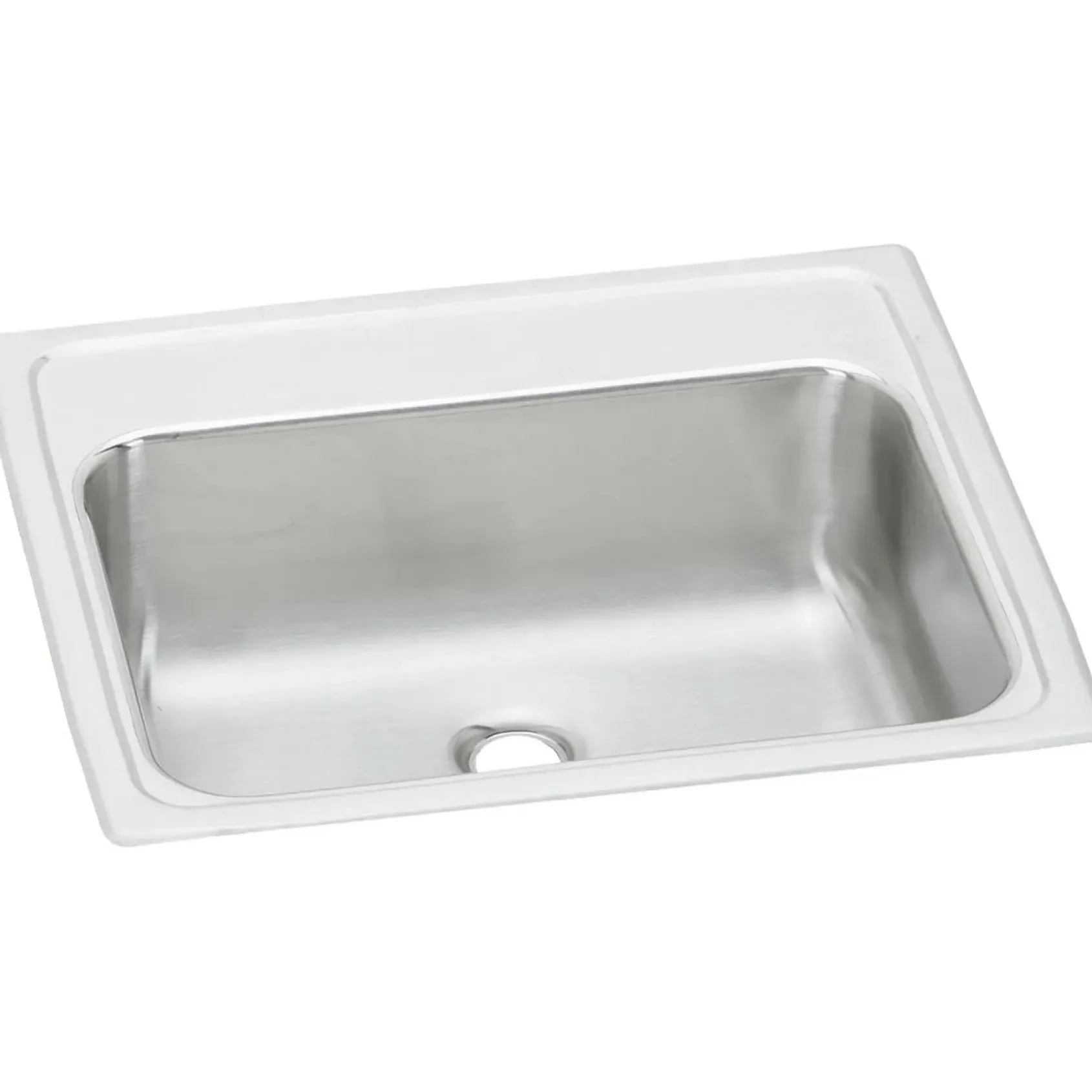 Elkay Celebrity 19" Rectangular Drop In/Topmount Stainless Steel ADA Bathroom Sink, Brushed Satin, No Faucet Hole, PSLVR19170