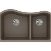 Elkay Classic 33" Quartz Kitchen Sink, 60/40 Double Bowl, Greige, ELGHU3220RGR0