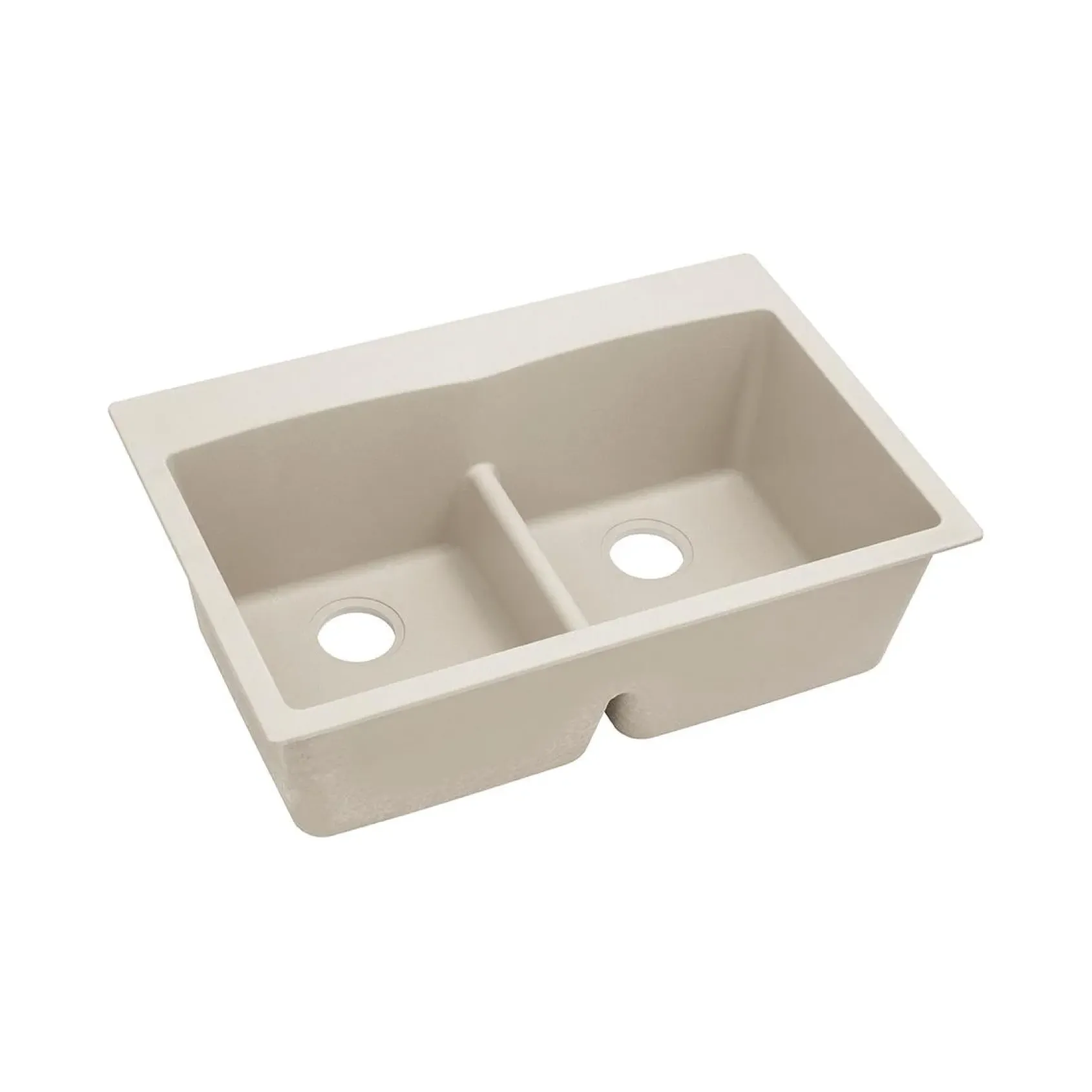 Elkay Classic 33" Quartz Kitchen Sink, 50/50 Double Bowl, Bisque, ELGDLB3322BQ0