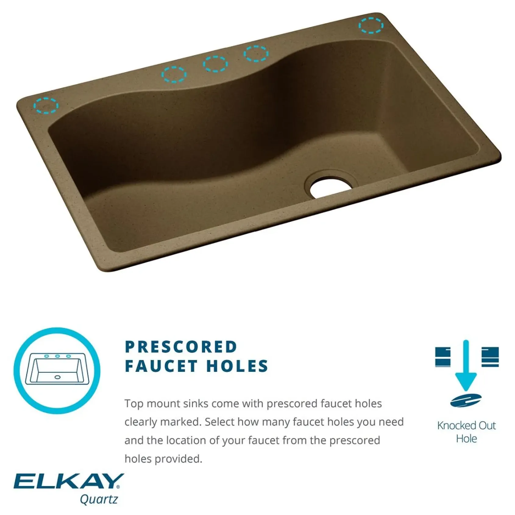 Elkay Classic 33" Quartz Kitchen Sink, 50/50 Double Bowl, Bisque, ELGDLB3322BQ0