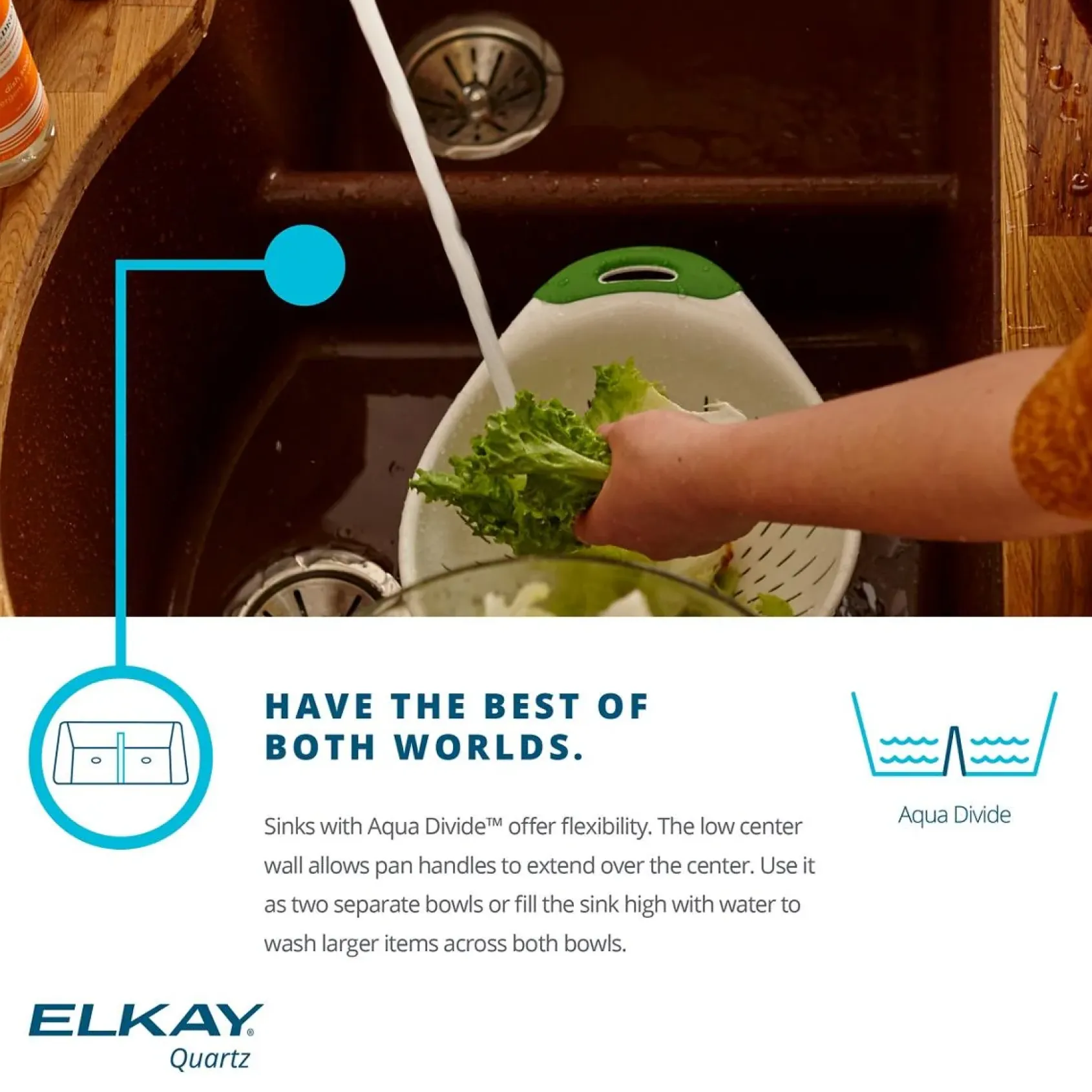 Elkay Classic 33" Quartz Kitchen Sink, 50/50 Double Bowl, Bisque, ELGDLB3322BQ0