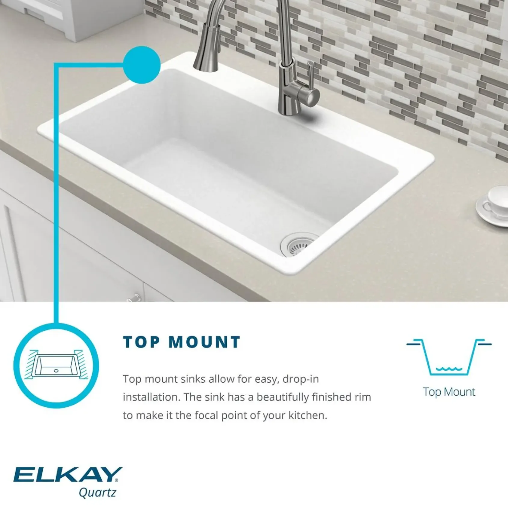 Elkay Classic 33" Quartz Kitchen Sink, 50/50 Double Bowl, Bisque, ELGDLB3322BQ0