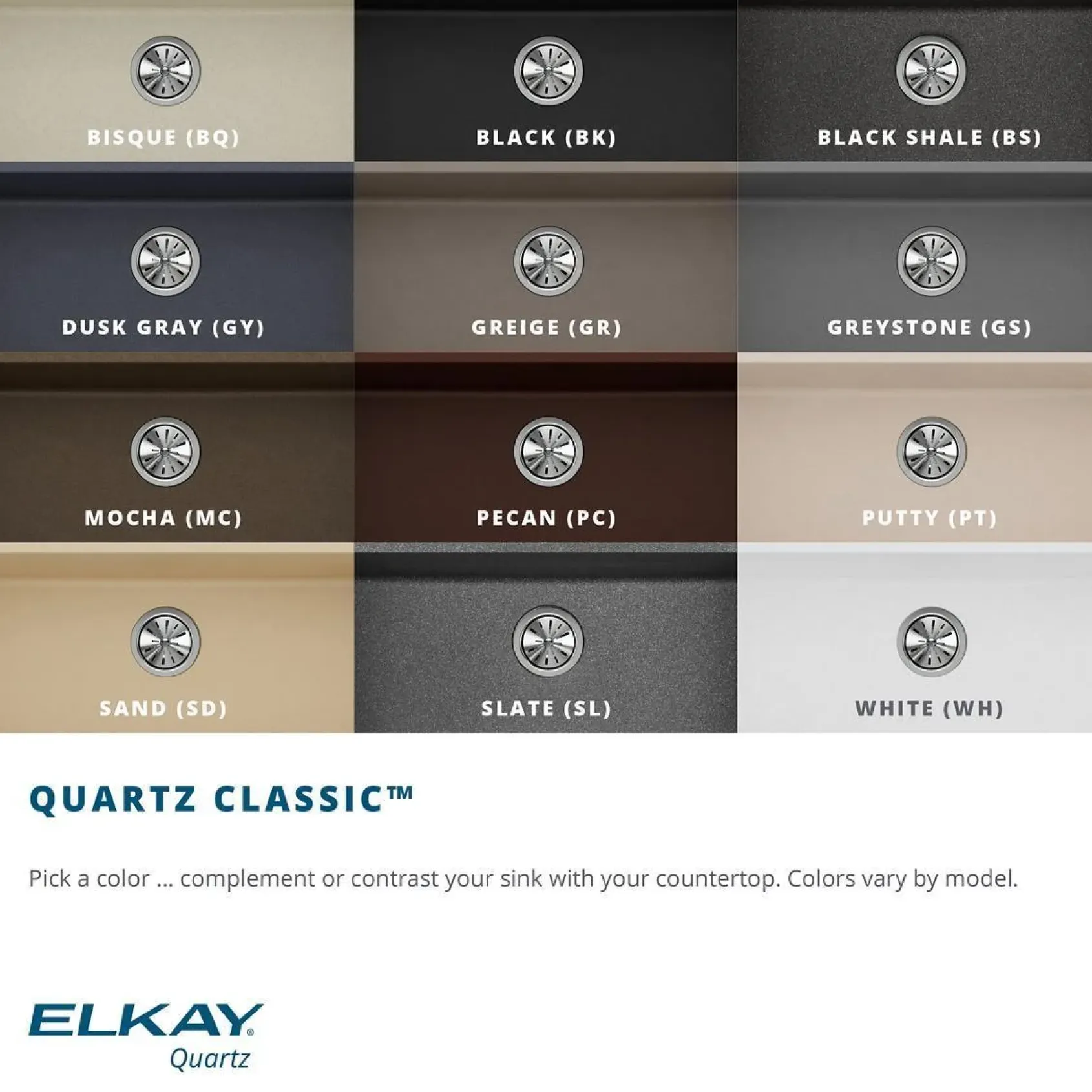 Elkay Classic 33" Quartz Kitchen Sink, 50/50 Double Bowl, Greige, ELGU3322GR0
