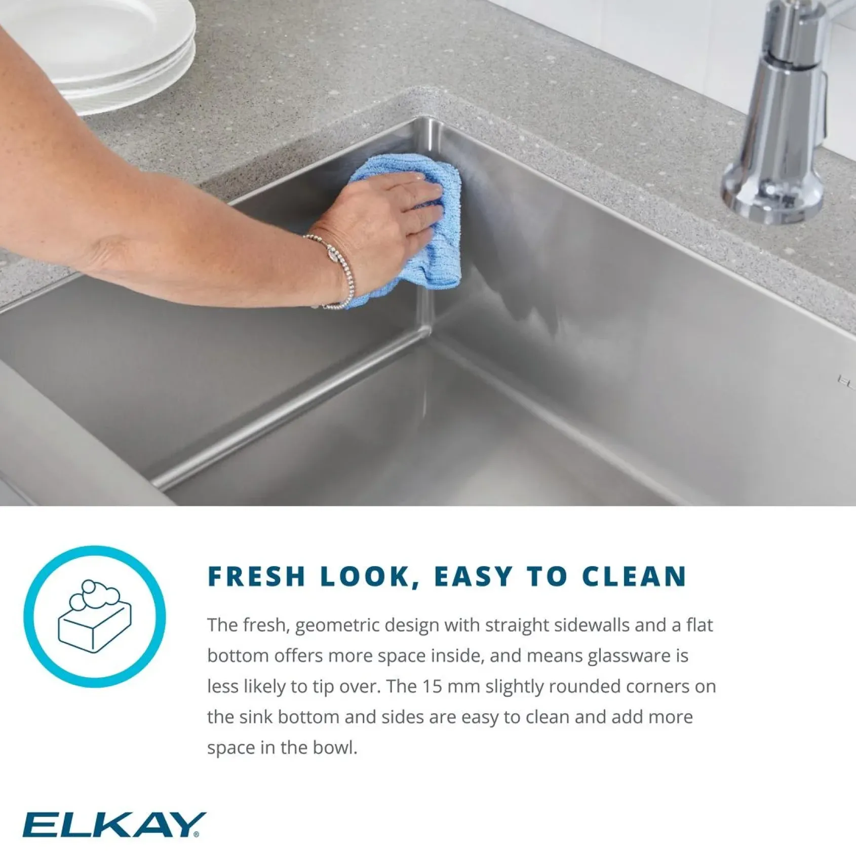 Elkay Crosstown 14" Rectangular Stainless Steel Bar/Prep Sink with Faucet, Polished Satin, 18 Gauge, ECTRU12179TFCC