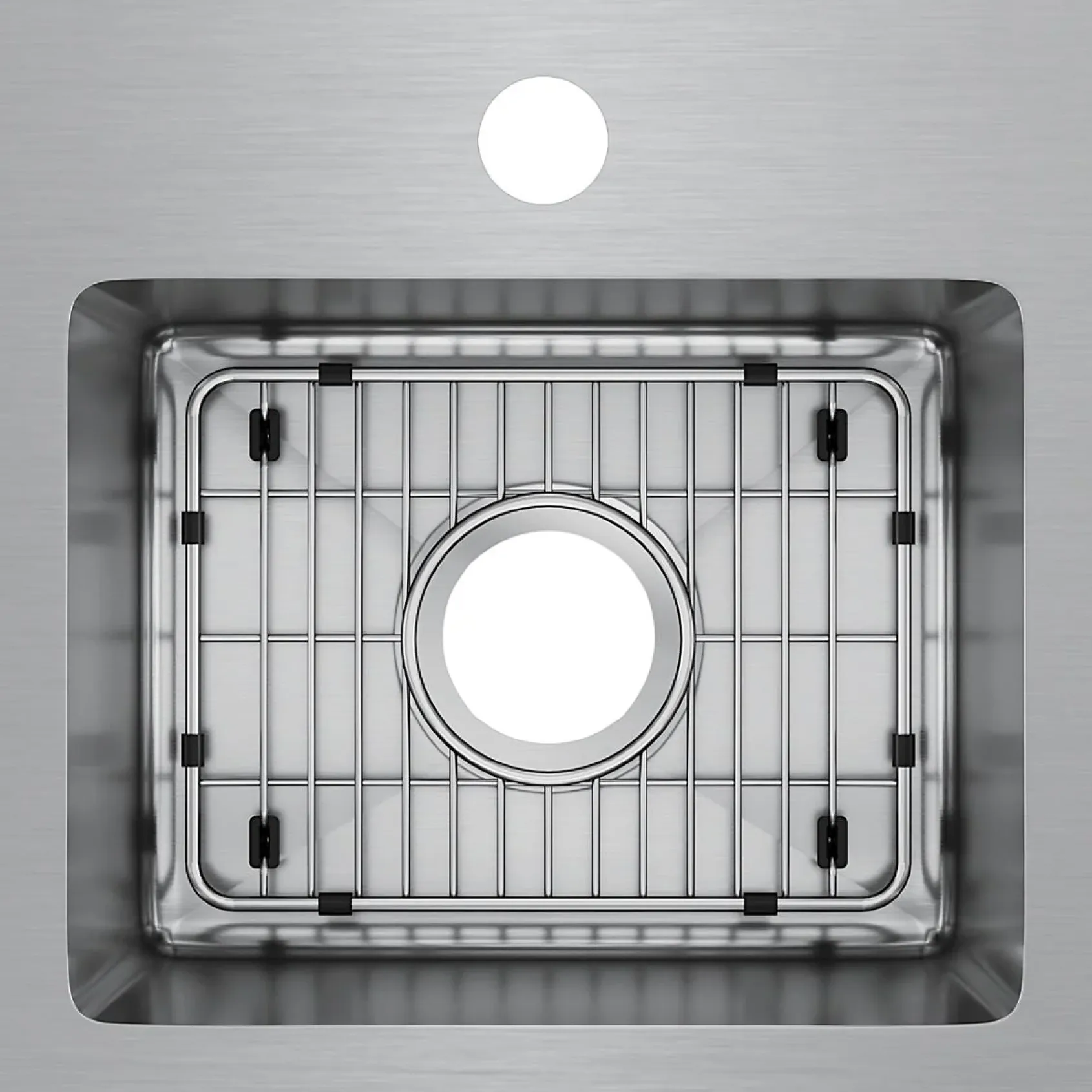 Elkay Crosstown 15" Stainless Steel Bar Sink Kit, Polished Satin, 1 Faucet Hole, ECTSR15159TBG1