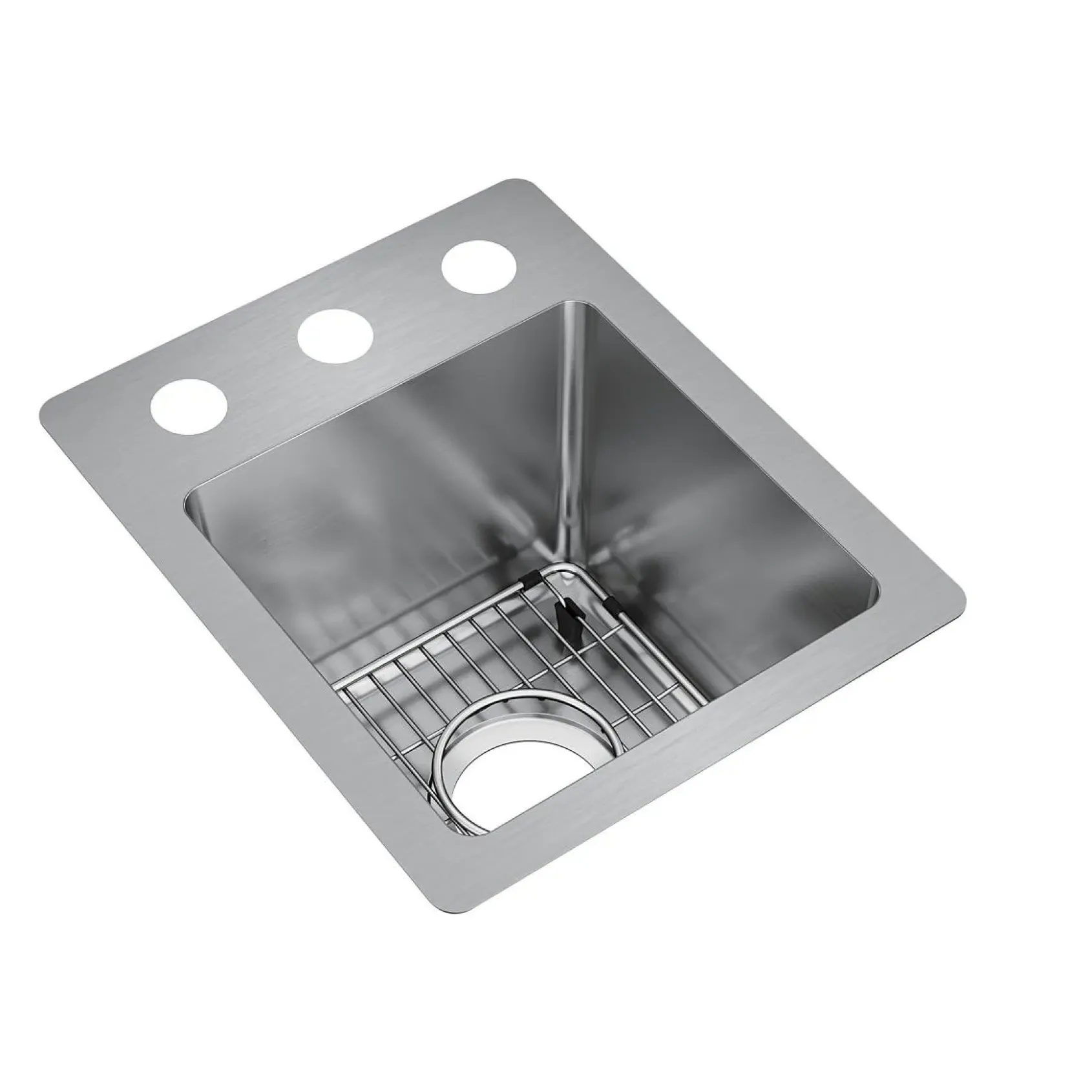 Elkay Crosstown 13" Stainless Steel Bar Sink Kit, Polished Satin, ECTSR13169TBG3