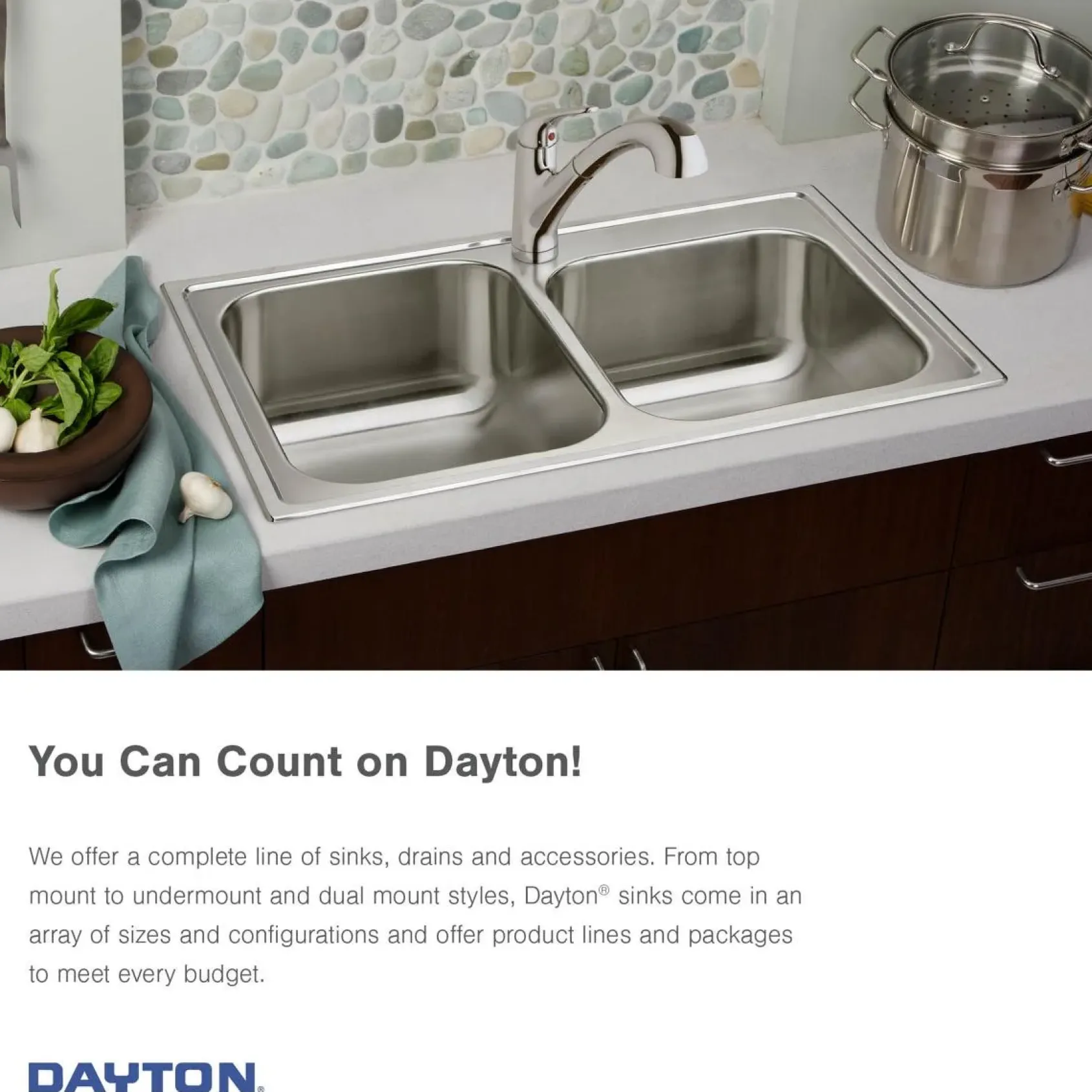 Elkay Dayton 15" Stainless Steel Bar Sink, Satin, 2 Faucet Holes, D115162