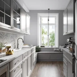 Elkay Harmony Forward Only Lever Handle Pull-down Spray Spout Brass ADA Kitchen Faucet, Lustrous Steel, LKHA1041LS