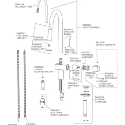 Elkay LKAV1031NK Avado Single Hole Kitchen Faucet with Pull-down Spray and Lever Handle Brushed Nickel