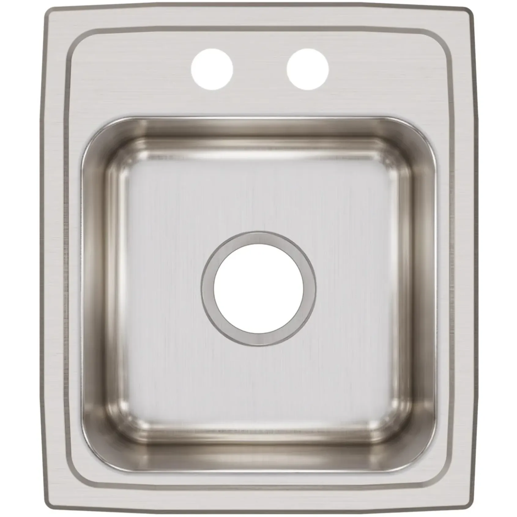 Elkay Lustertone Classic 15" Rectangular Stainless Steel Bar/Prep Sink, 2 Faucet Holes, LRQ15172