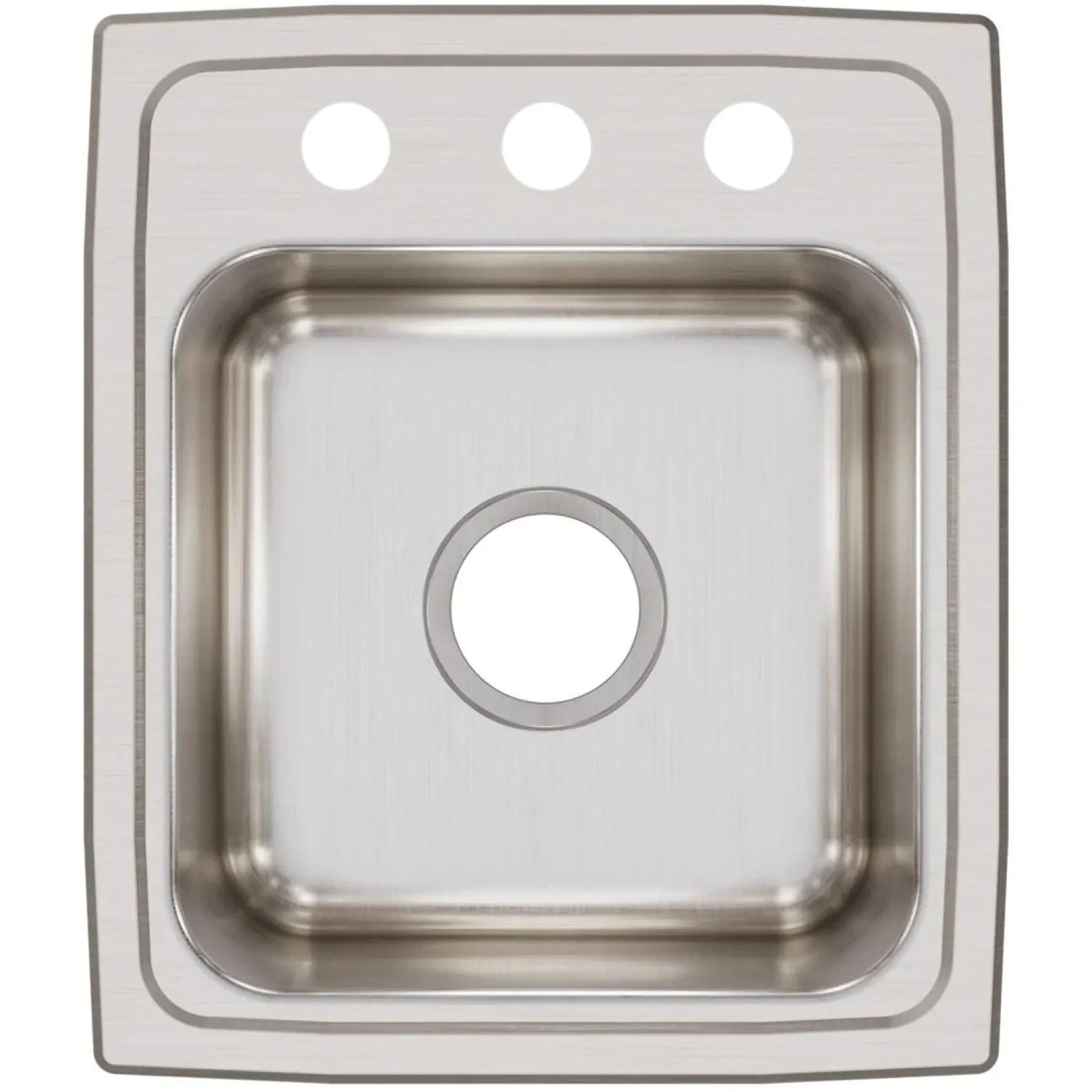 Elkay Lustertone Classic 15" Rectangular Stainless Steel Bar/Prep Sink, 3 Faucet Holes, LRQ15173