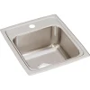 Elkay Lustertone Classic 15" Rectangular Stainless Steel Bar/Prep Sink, 1 Faucet Hole, LRQ15171