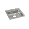 Elkay Lustertone Classic 20" Drop In/Topmount Stainless Steel ADA Kitchen Sink, Lustrous Satin, No Faucet Hole, LRAD1919500