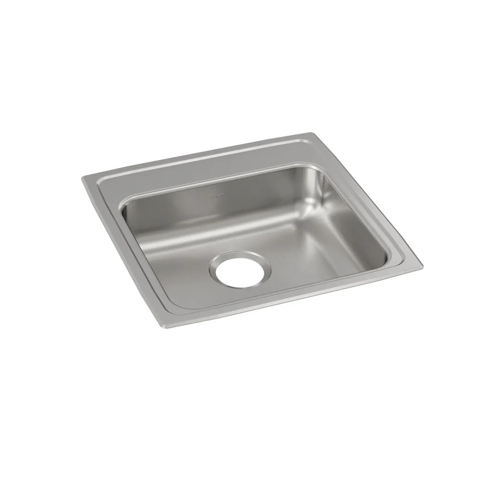 Elkay Lustertone Classic 20" Drop In/Topmount Stainless Steel ADA Kitchen Sink, Lustrous Satin, No Faucet Hole, LRAD1919500