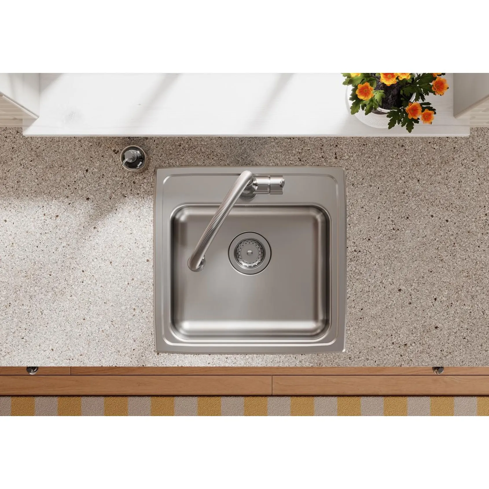 Elkay Lustertone Classic 20" Drop In/Topmount Stainless Steel ADA Kitchen Sink, Lustrous Satin, No Faucet Hole, LRAD1919500