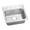 Elkay Lustertone Classic 20" Drop In/Topmount Stainless Steel ADA Kitchen Sink, Lustrous Satin, 3 Faucet Holes, LRADQ1919503