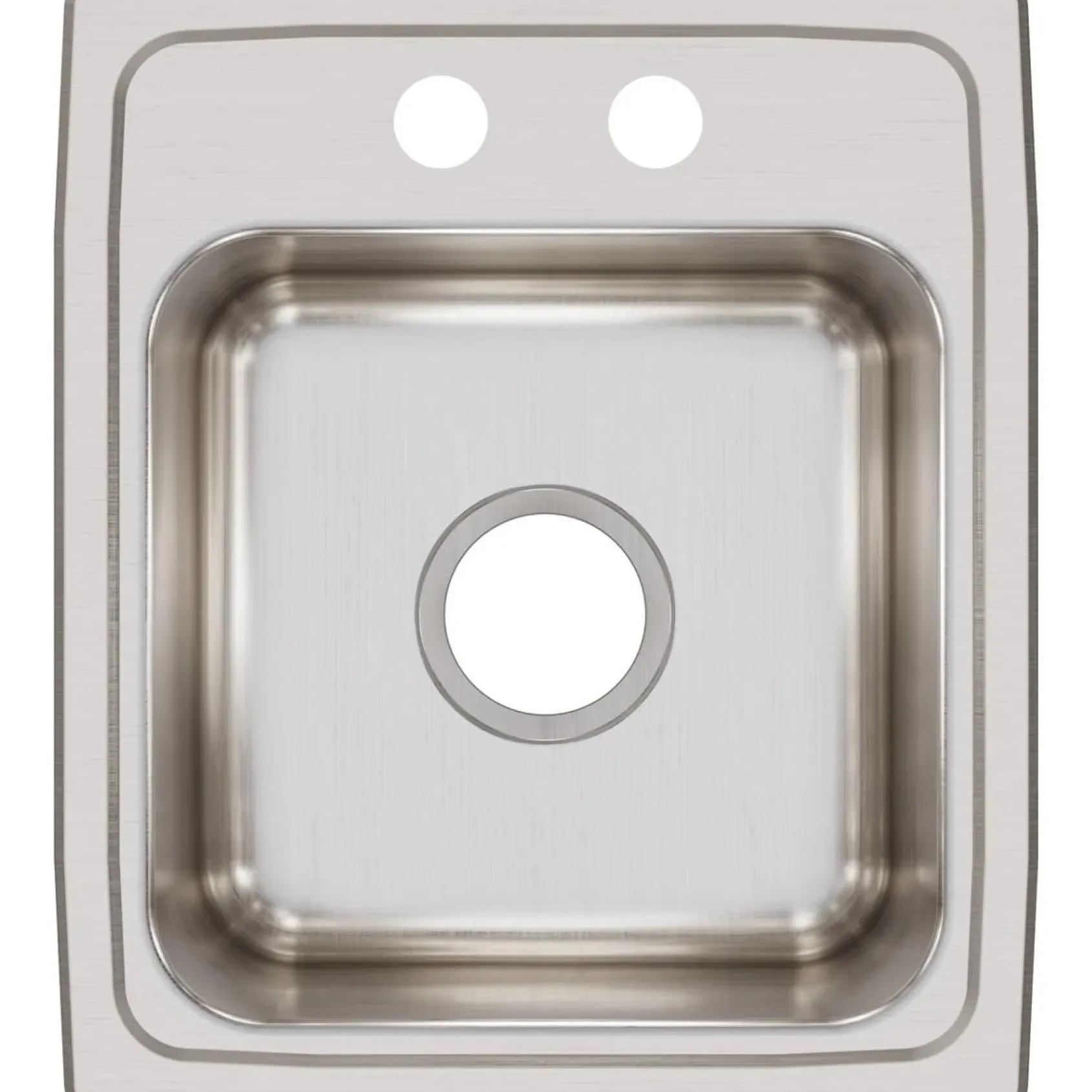 Elkay Lustertone Classic 15" Stainless Steel Bar Sink, Lustrous Satin, 2 Faucet Hole, LR15172