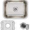 Elkay Lustertone Classic 15" Stainless Steel Bar Sink Kit, Lustrous Satin, ELUH129DBG