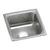 Elkay Lustertone Classic 15" Square Stainless Steel ADA Bar/Prep Sink, Lustrous Satin, 18 Gauge, LFRAD151555