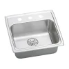 Elkay Lustertone Classic 20" Drop In/Topmount Stainless Steel ADA Kitchen Sink, Lustrous Satin, 1 Faucet Hole, Perfect Drain, LRADQ191965PD1