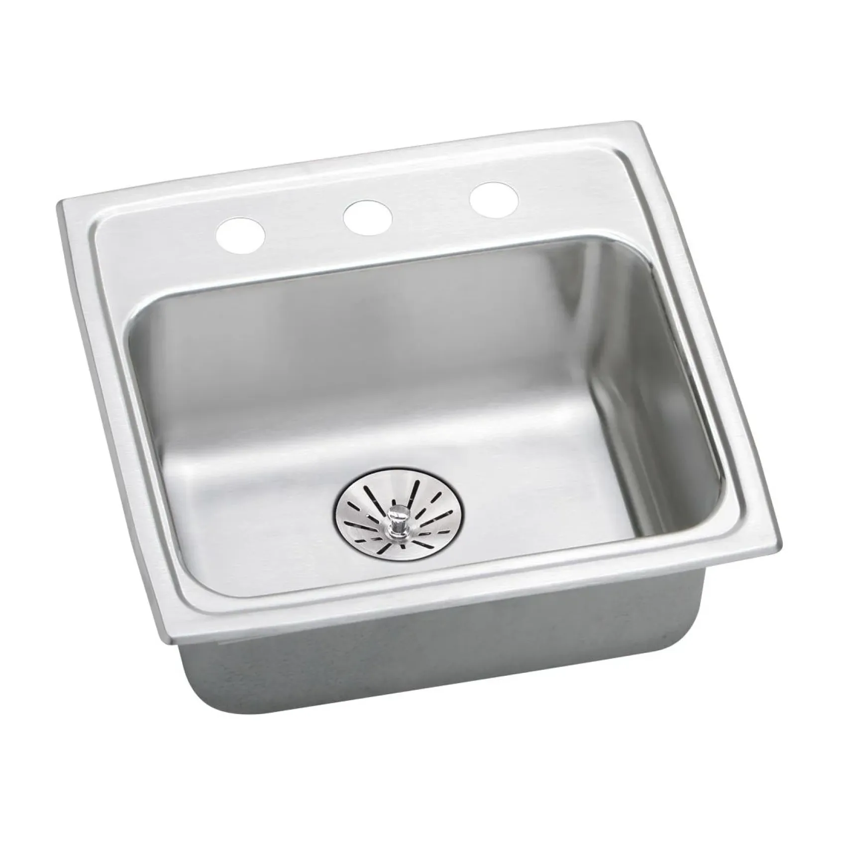 Elkay Lustertone Classic 20" Drop In/Topmount Stainless Steel ADA Kitchen Sink, Lustrous Satin, 1 Faucet Hole, Perfect Drain, LRADQ191965PD1