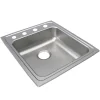 Elkay Lustertone Classic 20" Drop In/Topmount Stainless Steel ADA Kitchen Sink, Lustrous Satin, OS4 Faucet Holes, LRAD202265OS4