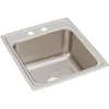 Elkay Lustertone Classic 20" Drop In/Topmount Stainless Steel Kitchen Sink, Lustrous Satin, 2 Faucet Holes, DLR2022102