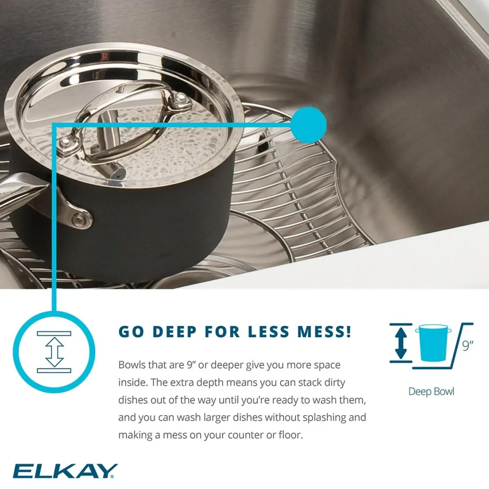 Elkay Lustertone Classic 20" Drop In/Topmount Stainless Steel Kitchen Sink, Lustrous Satin, 2 Faucet Holes, DLR2022102