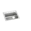 Elkay Lustertone Classic 22" Drop In/Topmount Stainless Steel ADA Kitchen Sink, Lustrous Satin, 2 Faucet Holes, LRAD221955R2