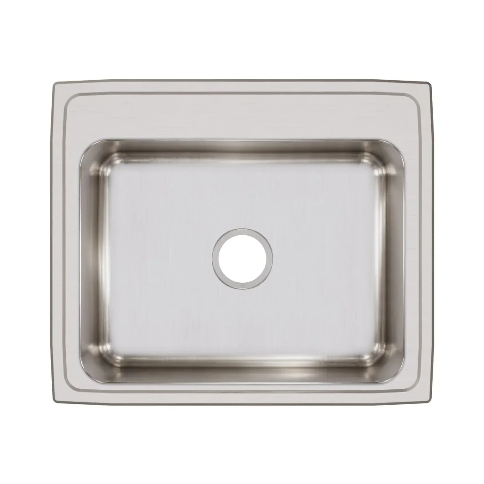 Elkay Lustertone Classic 25" Drop In/Topmount Stainless Steel Kitchen Sink, Lustrous Satin, No Faucet Hole, LR25210