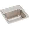 Elkay Lustertone Classic 15" Rectangular Stainless Steel Bar/Prep Sink, Lustrous Satin, No Faucet Hole, BLR150