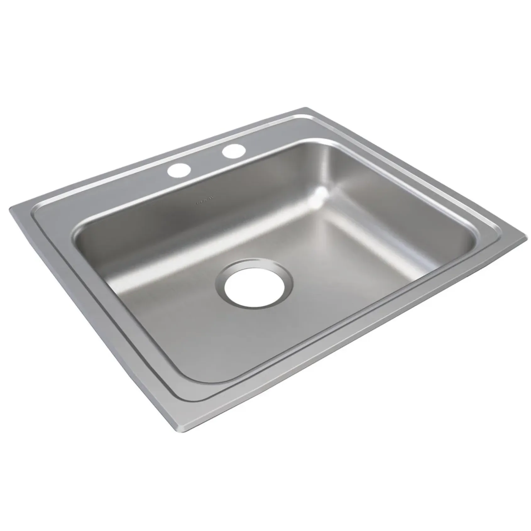 Elkay Lustertone Classic 22" Drop In/Topmount Stainless Steel ADA Kitchen Sink, Lustrous Satin, MR2 Faucet Holes, LRAD221950MR2