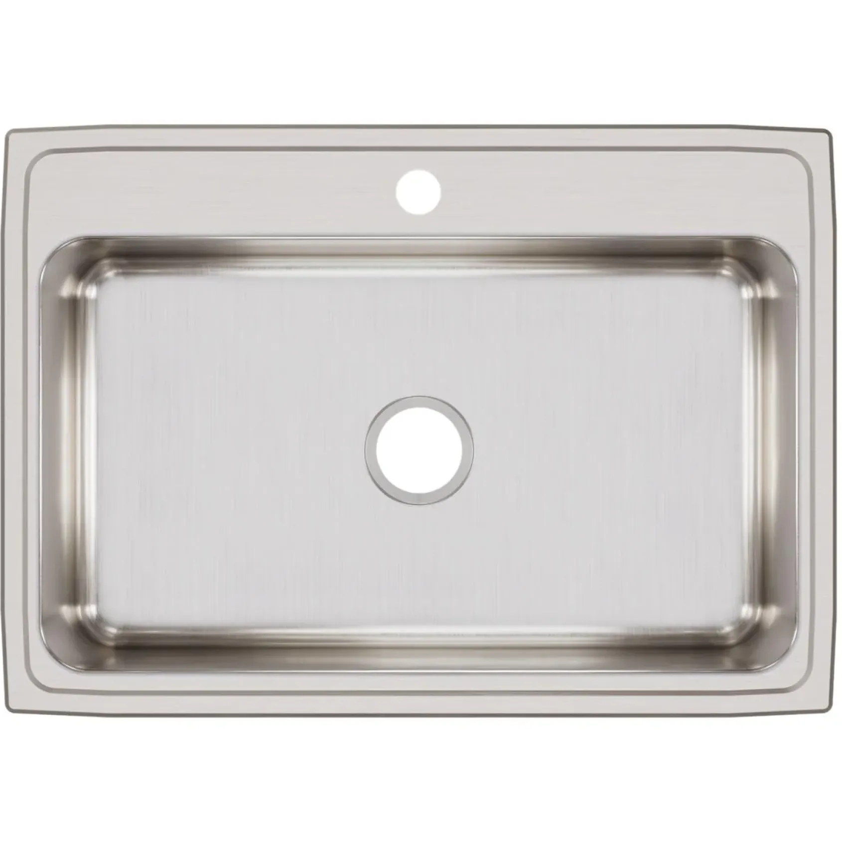 Elkay Lustertone Classic 31" Drop In/Topmount Stainless Steel Kitchen Sink, Lustrous Satin, 1 Faucet Hole, LR31221