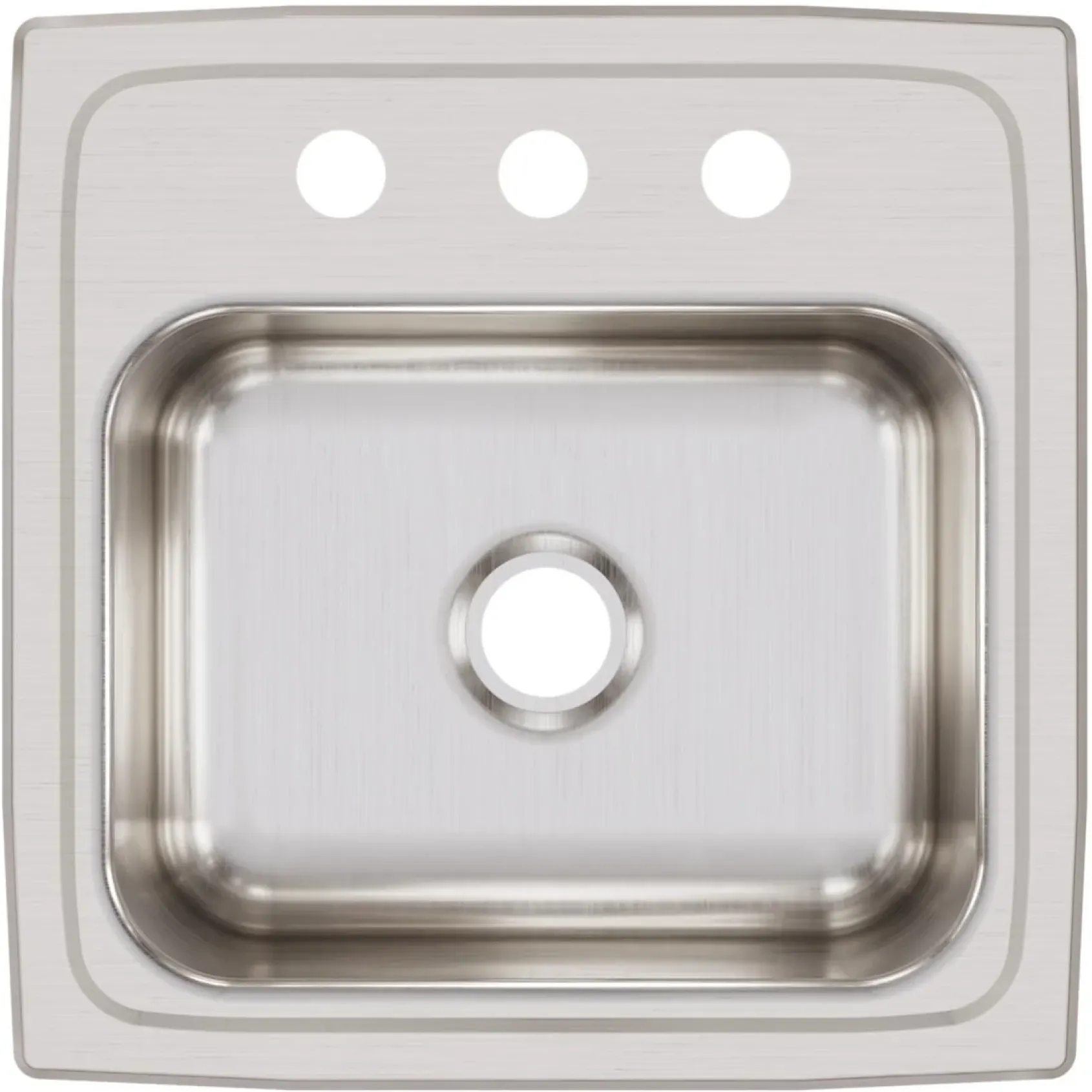 Elkay Lustertone Classic 15" Rectangular Stainless Steel ADA Bar/Prep Sink, 3 Faucet Holes, BLRQ15603
