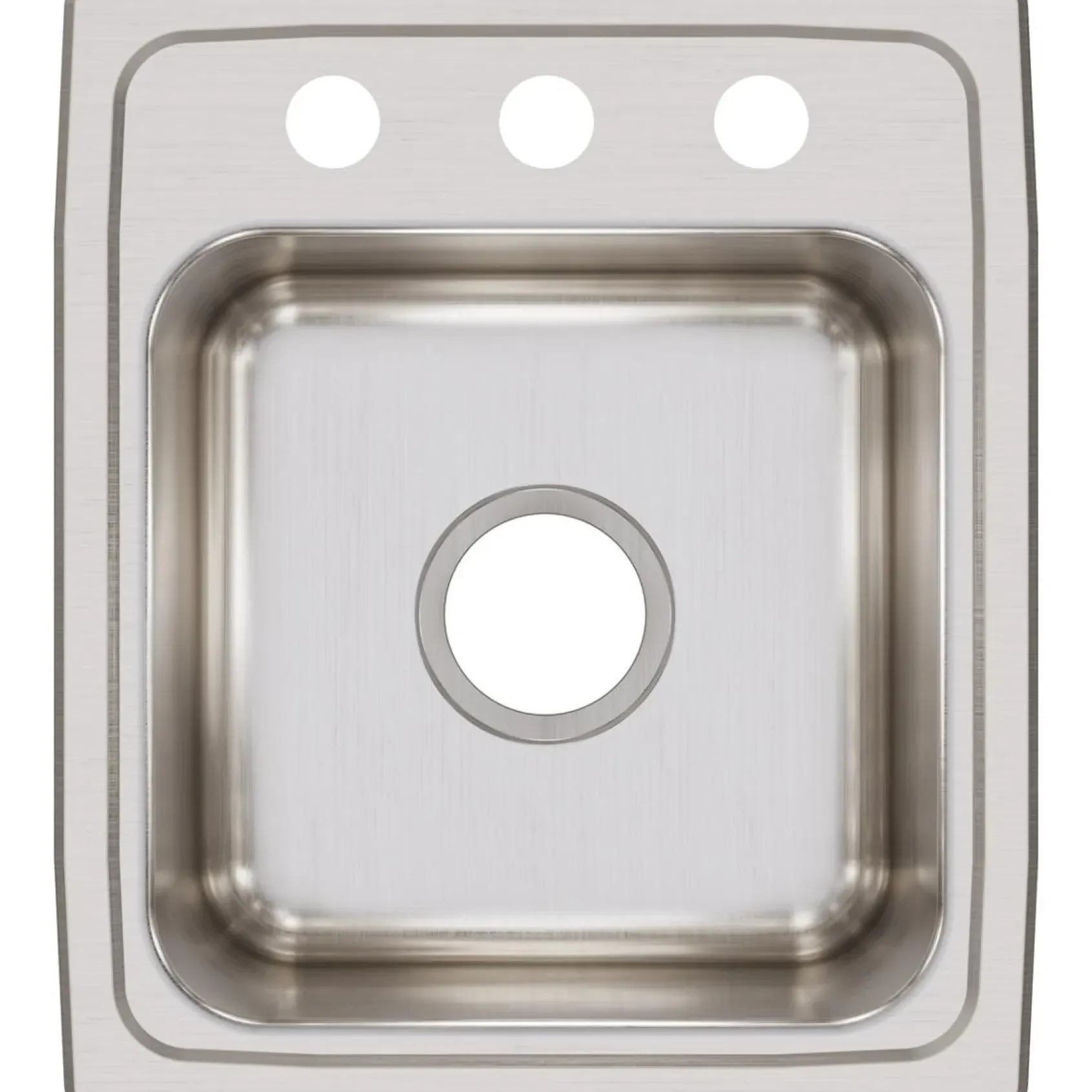 Elkay Lustertone Classic 15" Stainless Steel Bar Sink, Lustrous Satin, 3 Faucet Hole, LR15173