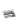 Elkay Lustertone Classic 20" Drop In/Topmount Stainless Steel ADA Kitchen Sink, Lustrous Satin, 2 Faucet Holes, LRAD2022452