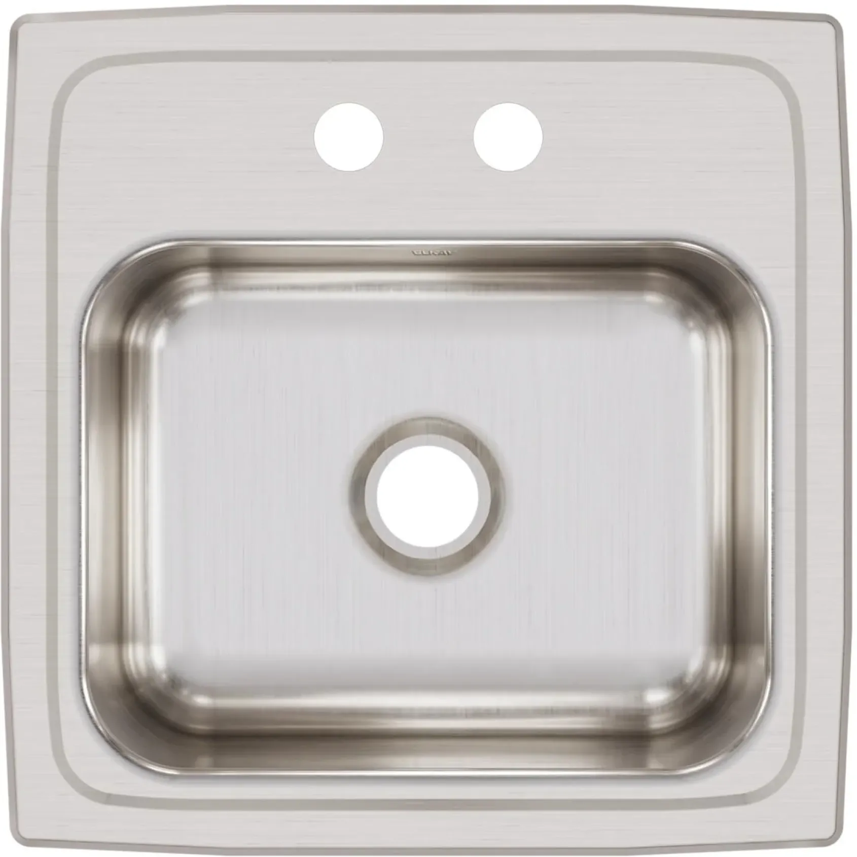 Elkay Lustertone Classic 15" Rectangular Stainless Steel ADA Bar/Prep Sink, 2 Faucet Holes, BLRQ15602