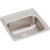 Elkay Lustertone Classic 15" Rectangular Stainless Steel ADA Bar/Prep Sink, Lustrous Satin, No Faucet Hole, BLR15600