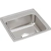 Elkay Lustertone Classic 20" Drop In/Topmount Stainless Steel Kitchen Sink, Lustrous Satin, No Faucet Hole, LR19190