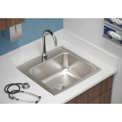 Elkay Lustertone Classic 20" Drop In/Topmount Stainless Steel Kitchen Sink, Lustrous Satin, No Faucet Hole, LR19190