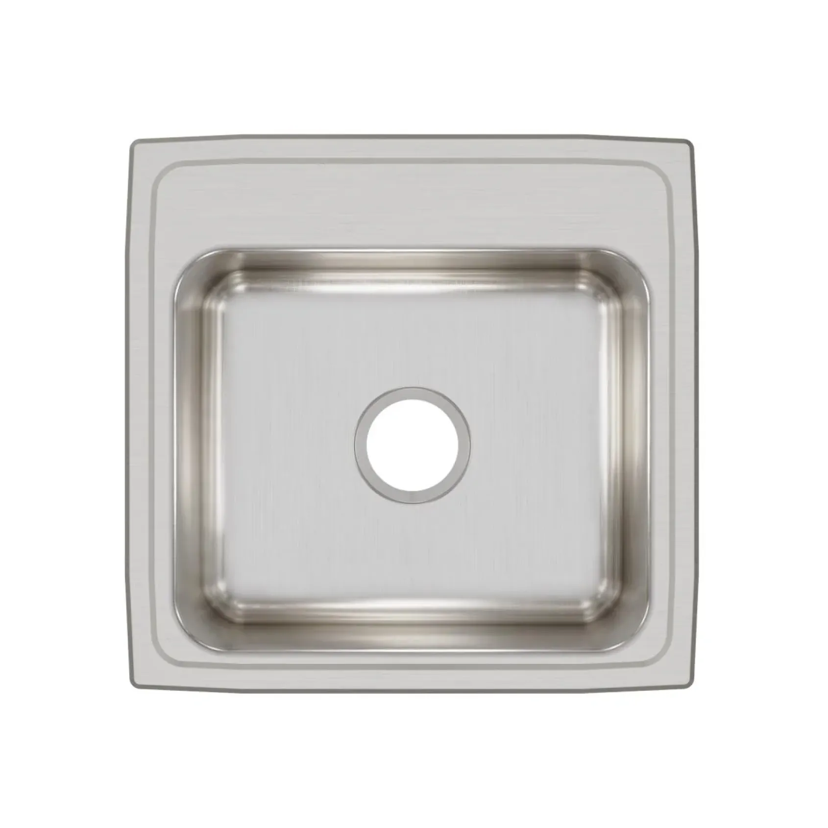 Elkay Lustertone Classic 20" Drop In/Topmount Stainless Steel Kitchen Sink, Lustrous Satin, No Faucet Hole, LR19190