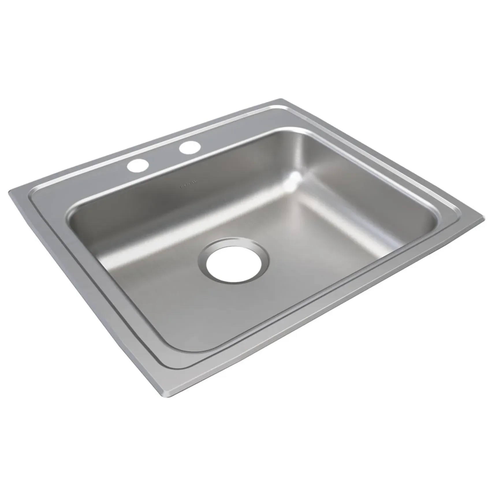 Elkay Lustertone Classic 22" Drop In/Topmount Stainless Steel ADA Kitchen Sink, Lustrous Satin, 2 Faucet Holes, LRAD2219502